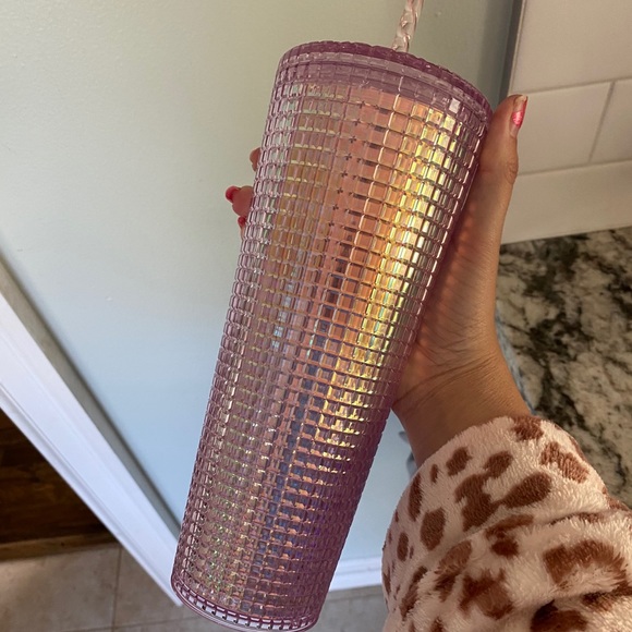 Starbucks Pink Iridescent Grid Holiday Tumbler - Picture 3 of 3